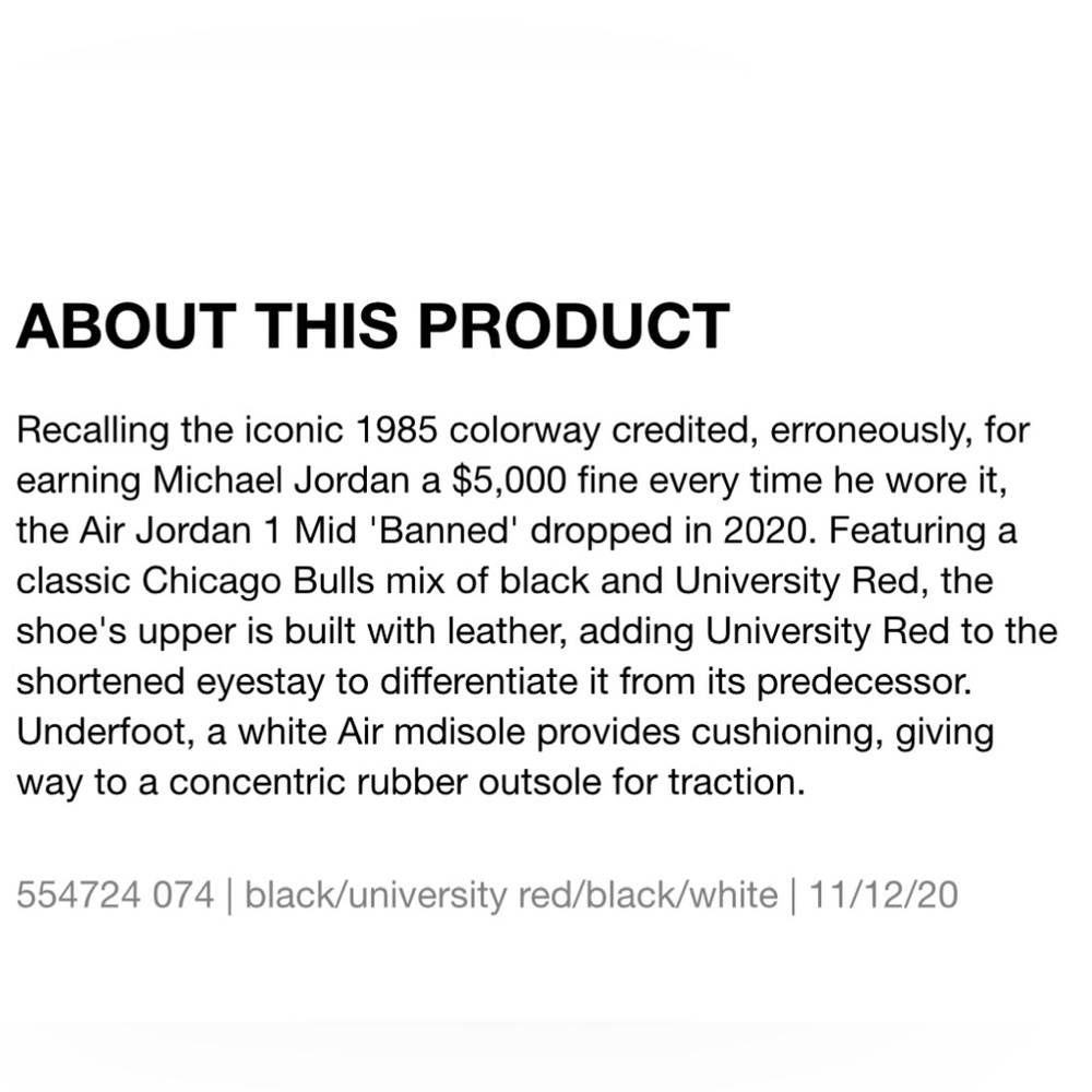 Air Jordan 1 mid ‘Banned’ mens US 8 - Picture 2 of 5